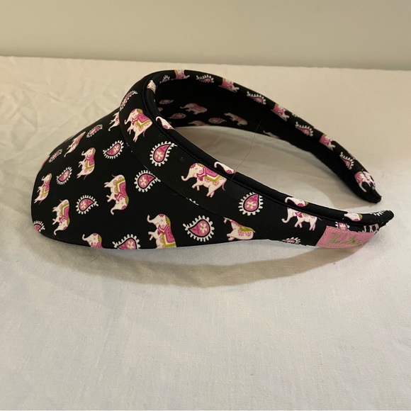 Vera Bradley Retired Pink Elephants Patterned Visor - Picture 2 of 6